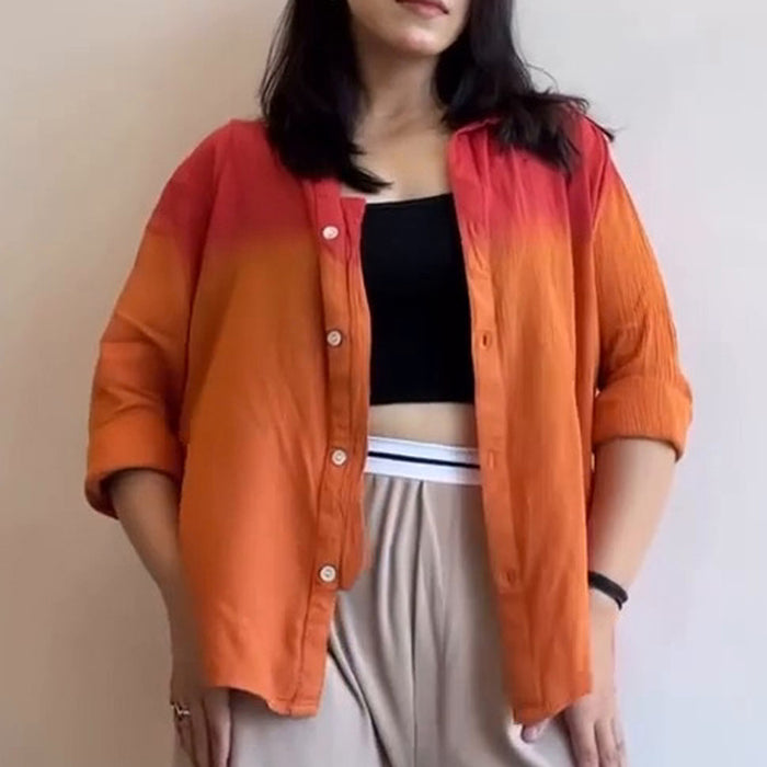 Sunset Ombre Button Down Casual Shirt