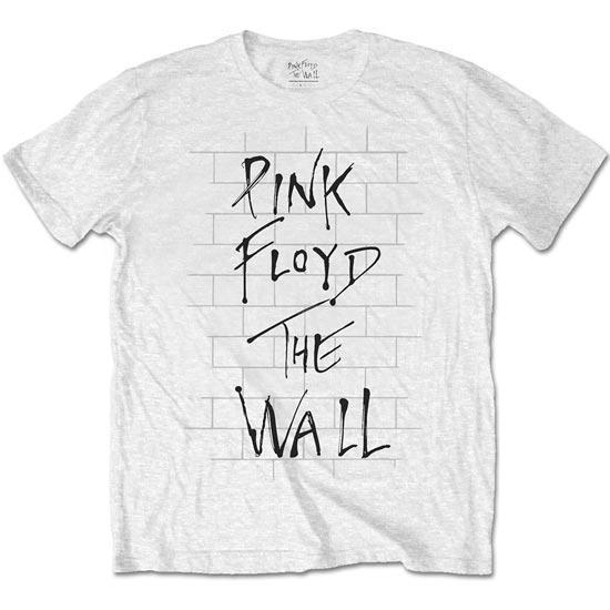 T-Shirt - Pink Floyd - The Wall & Logo - White-Metalomania