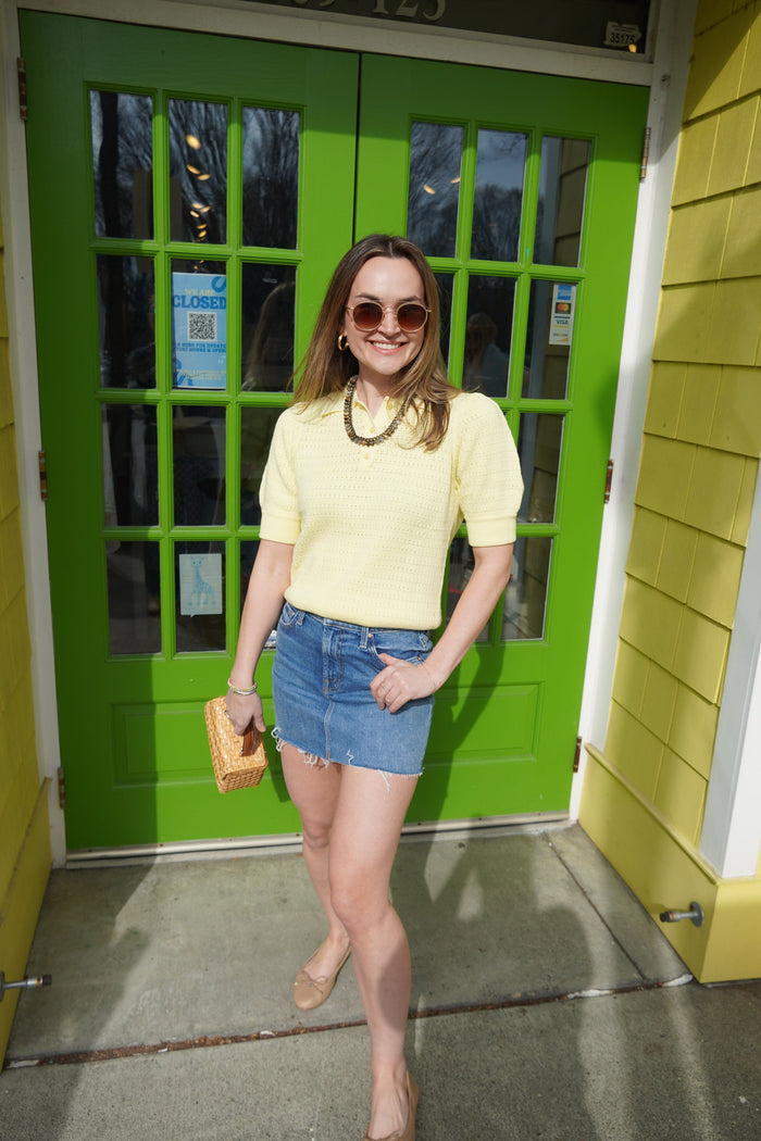 The Ditcher Mini Fray Skirt-Denim-Uniquities
