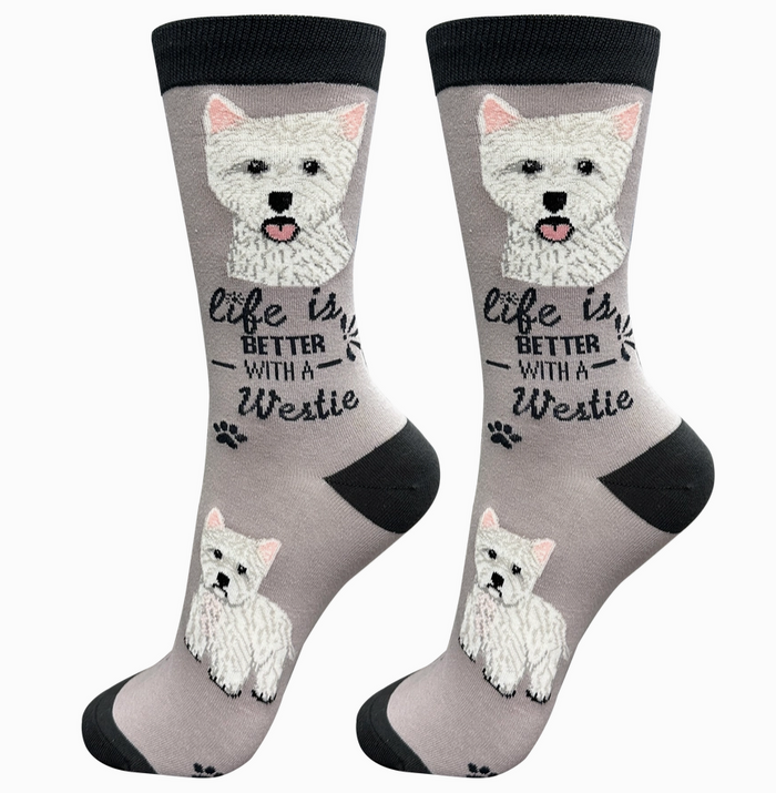Westie Dog - Life is Better Socks - Premium Socks from Sock Daddy - Just $10.95! Shop now at Pat's Monograms