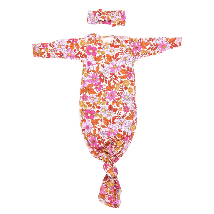 Wild Child Floral Knotted Gown - Premium from Three Little Tots - Just $26.95! Shop now at Pat's Monograms