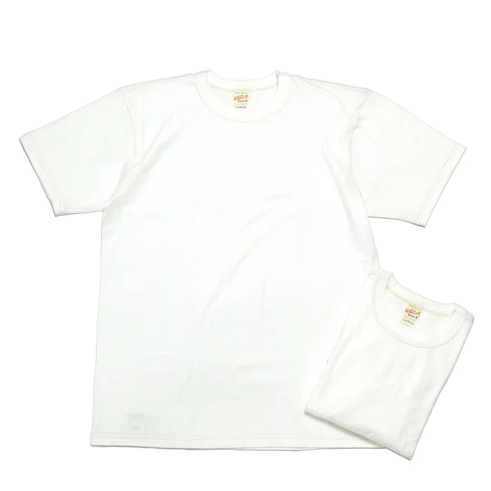 Two white t-shirts on a white background
