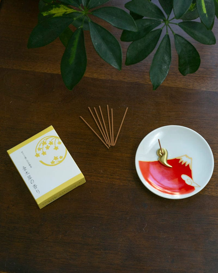 YOU YOU ANG Incense, Set with Red Incense Plate, Osmanthus