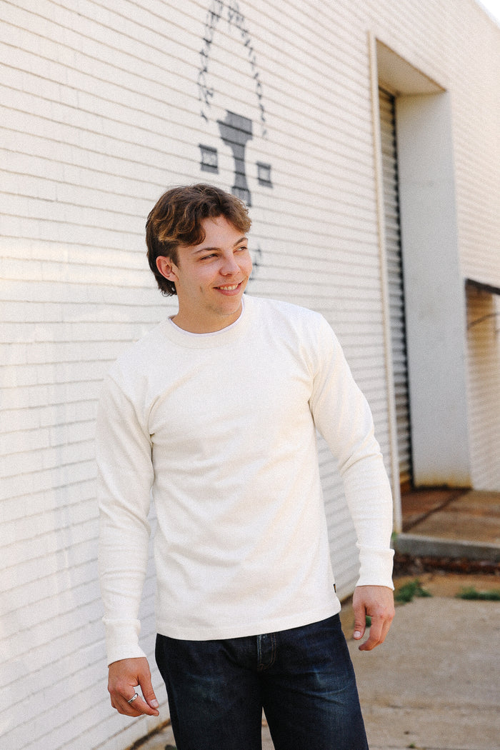 11oz Cotton Knit Crew Neck Sweater- White IHTL-1501-WHT