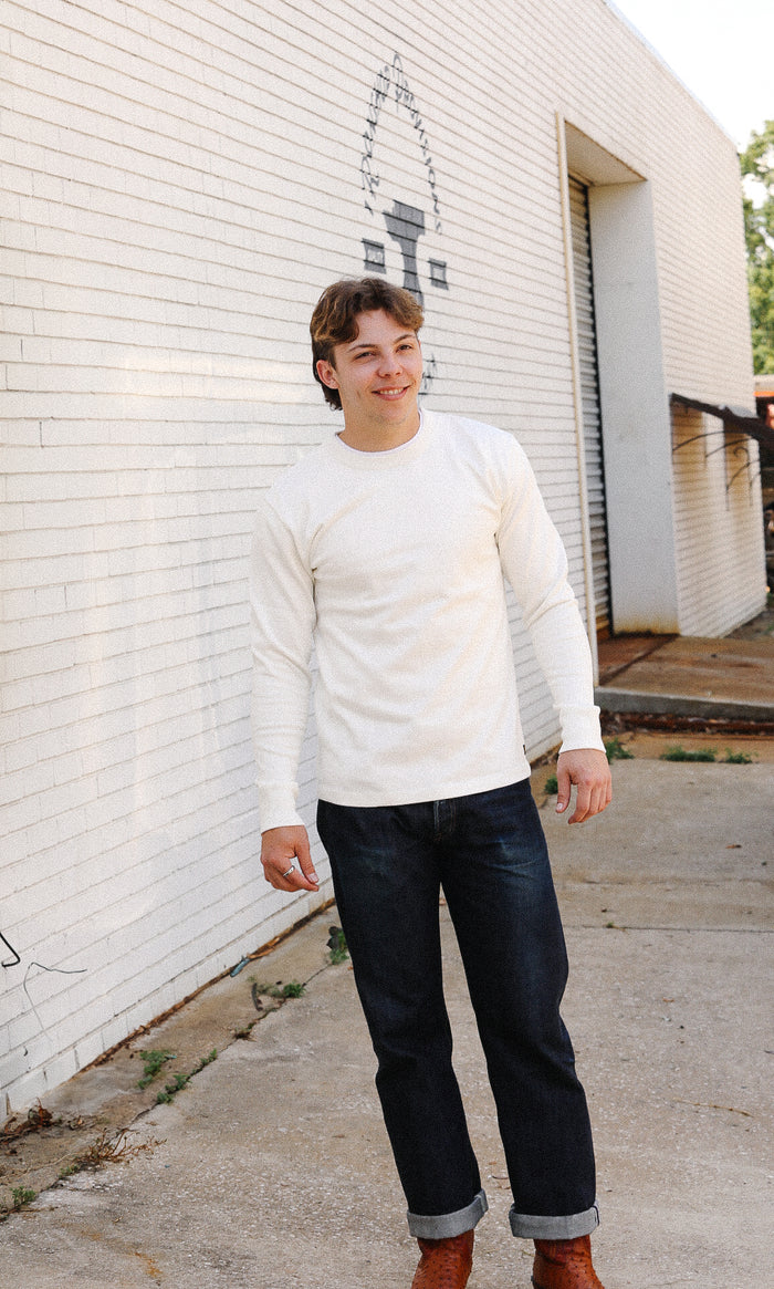 11oz Cotton Knit Crew Neck Sweater- White IHTL-1501-WHT