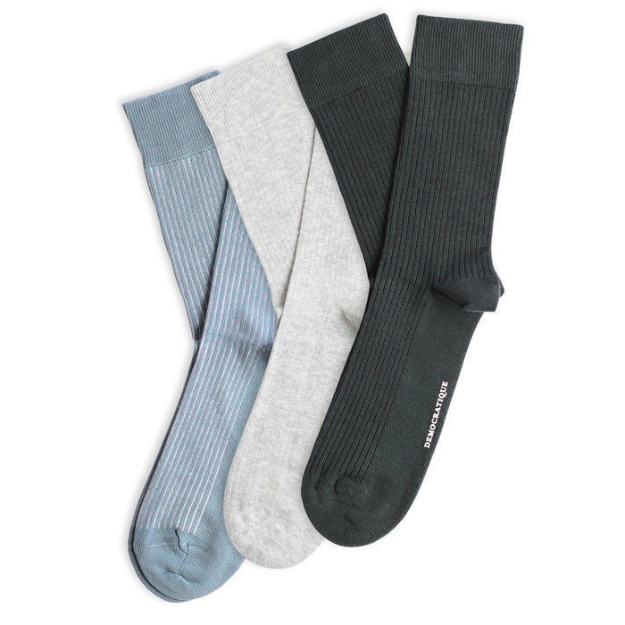 3-pack Originals Fine Rib Socks Forest Green / Irr / Grey