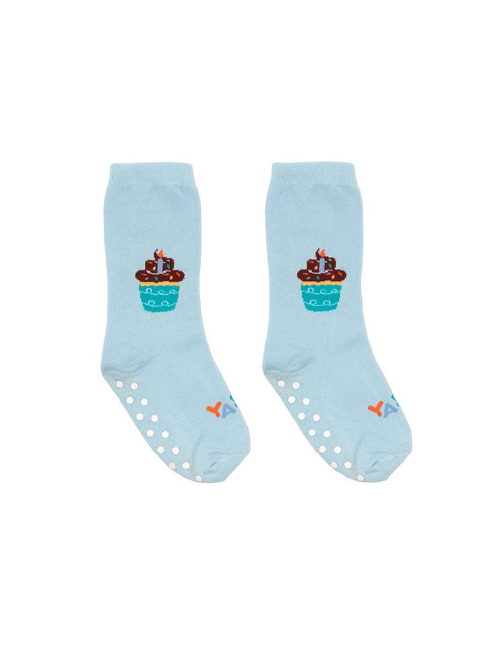 3D Packaged Crew Socks - Kids - Birthday Cupcake - Blue - Premium socks from Living Royal - Just $9.95! Shop now at Pat's Monograms
