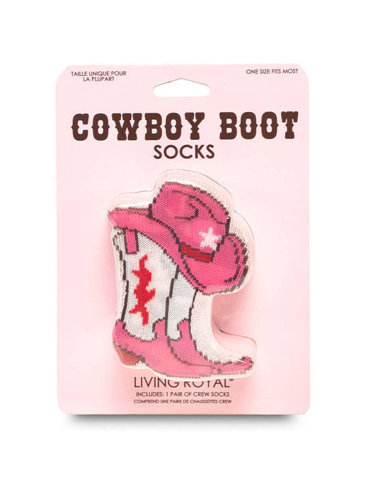 3D Packaged Crew Socks - Western Cowgirl - Pink - Premium Socks from Living Royal - Just $9.95! Shop now at Pat's Monograms
