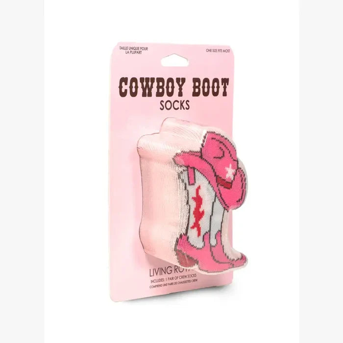 3D Packaged Crew Socks - Western Cowgirl - Pink - Premium Socks from Living Royal - Just $9.95! Shop now at Pat's Monograms