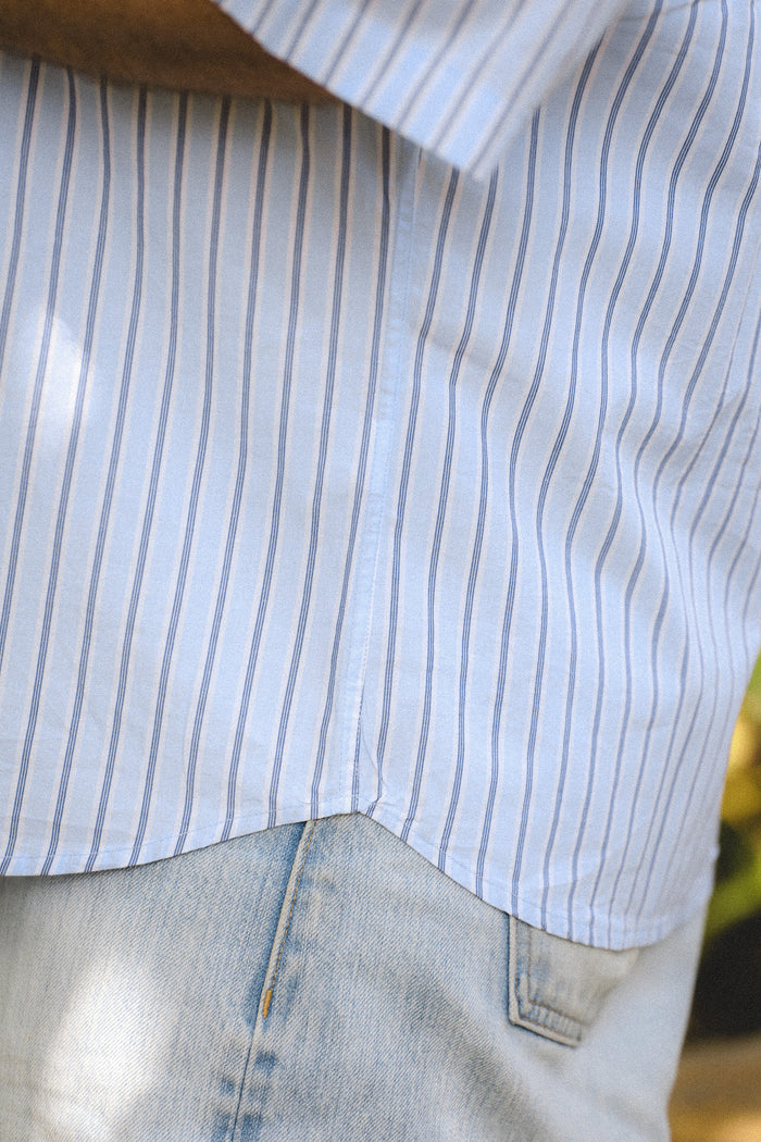 3sixteen Short Sleeve Commuter Shirt -Blue Stripe