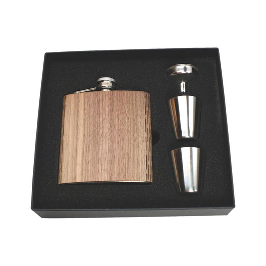 6 oz. Wooden Hip Flask & Gift Box with Shotglasses & Funnel - Premium barware from WUDN Handcrafted - Just $43.95! Shop now at Pat's Monograms