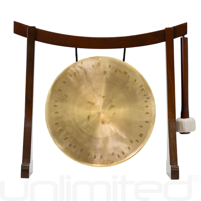 6” to 7” Gongs on Lifting Buddha Stand - Brown