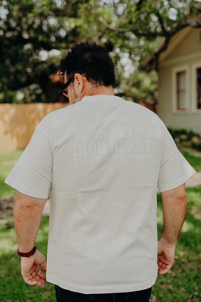 7.5oz Printed Loopwheel Crew Neck T-Shirt - White IHT-2401-WHT
