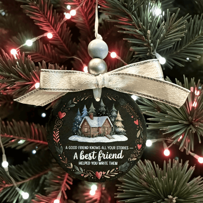 A Best Friend Slate Christmas ornament - Premium Christmas Ornament from Pat's Monograms - Just $12.95! Shop now at Pat's Monograms