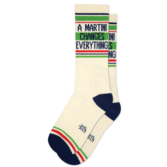 A Martini Changes Everything Gym Crew Socks - Premium socks from Gumball Poodle - Just $12.95! Shop now at Pat's Monograms