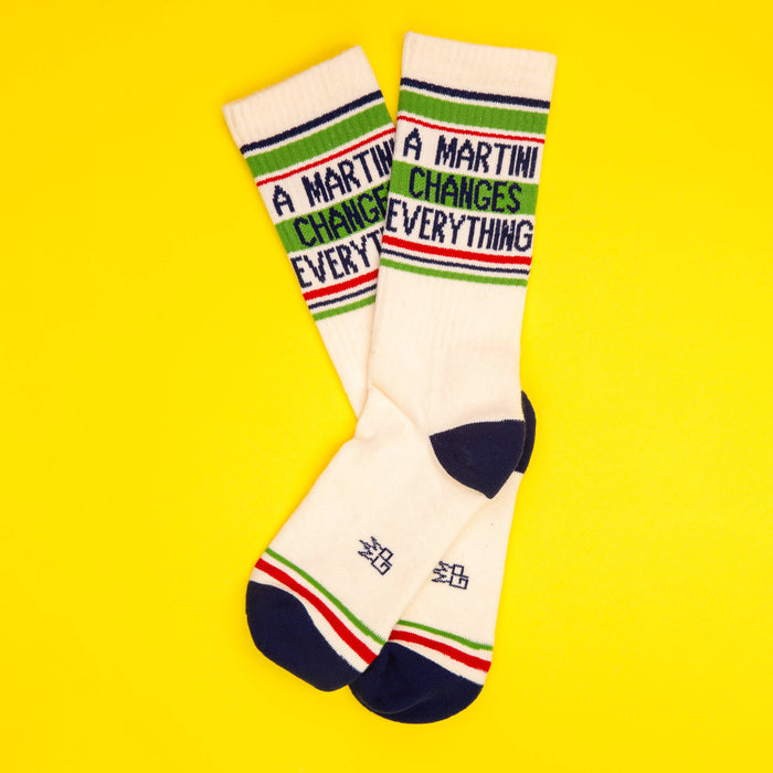 A Martini Changes Everything Gym Crew Socks - Premium socks from Gumball Poodle - Just $12.95! Shop now at Pat's Monograms