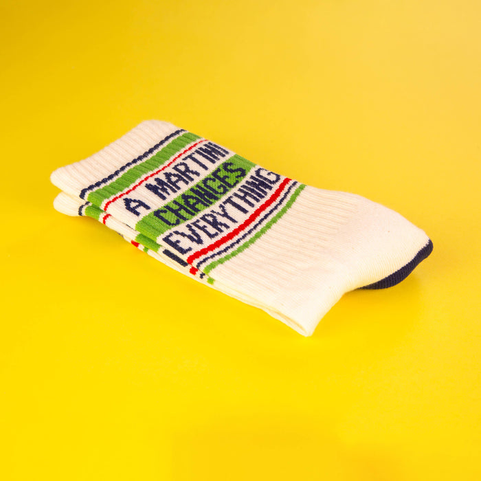 A Martini Changes Everything Gym Crew Socks - Premium socks from Gumball Poodle - Just $12.95! Shop now at Pat's Monograms