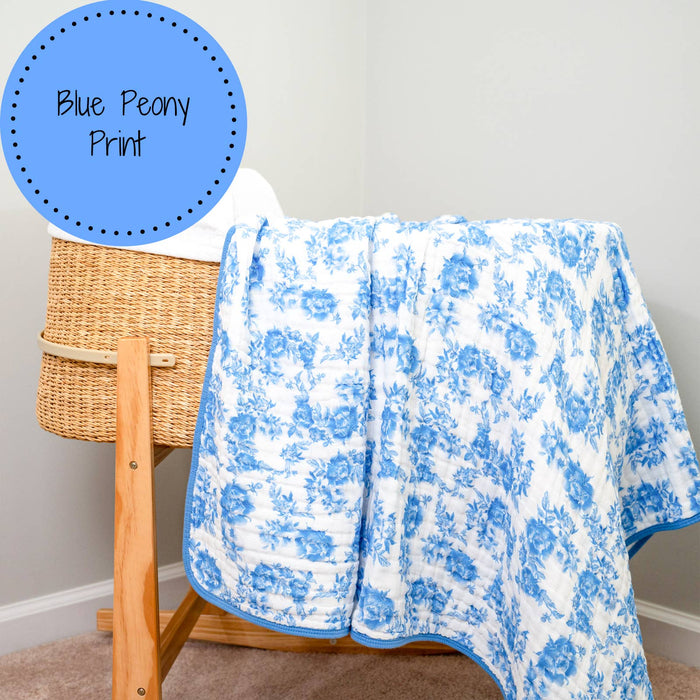 A Peony For Your Thoughts Baby Toddler Muslin Blanket - Premium Baby Blanket from LollyBanks - Just $29.95! Shop now at Pat's Monograms