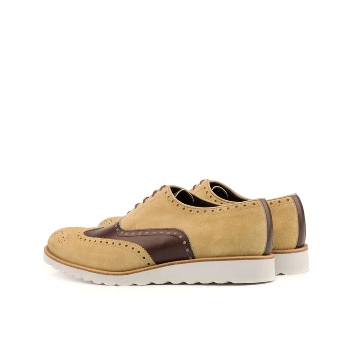 Tan and brown leather Adahy full brogue dress shoes for men
