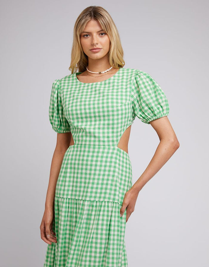 Women’s green checkered maxi dress | All About Eve