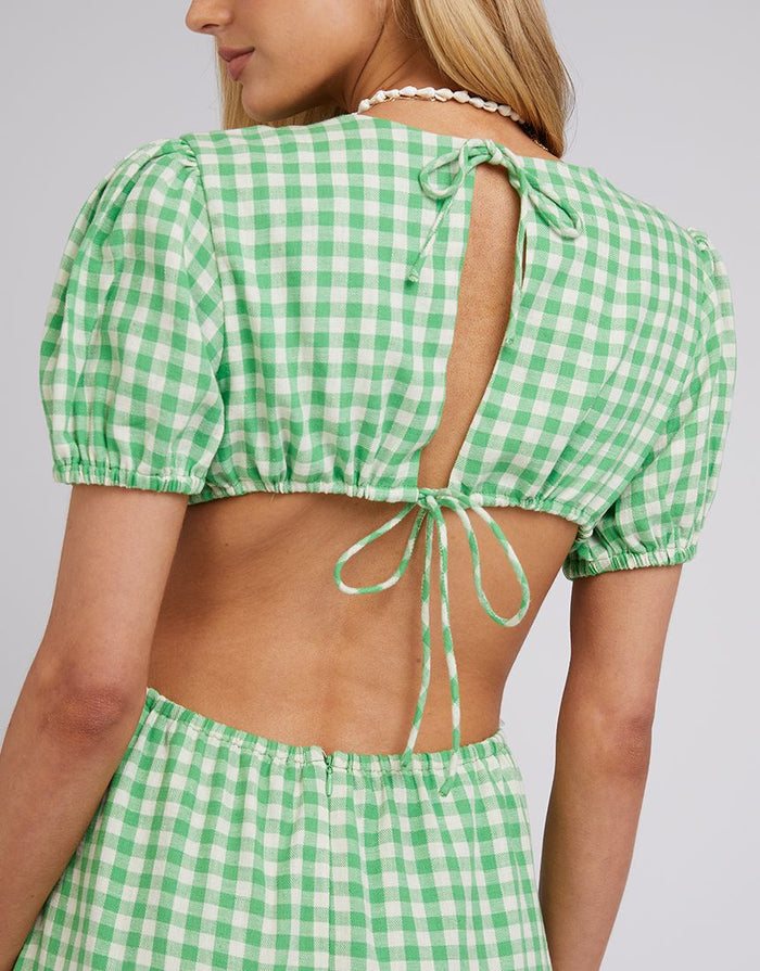 green plaid summer maxi dress | All About Eve