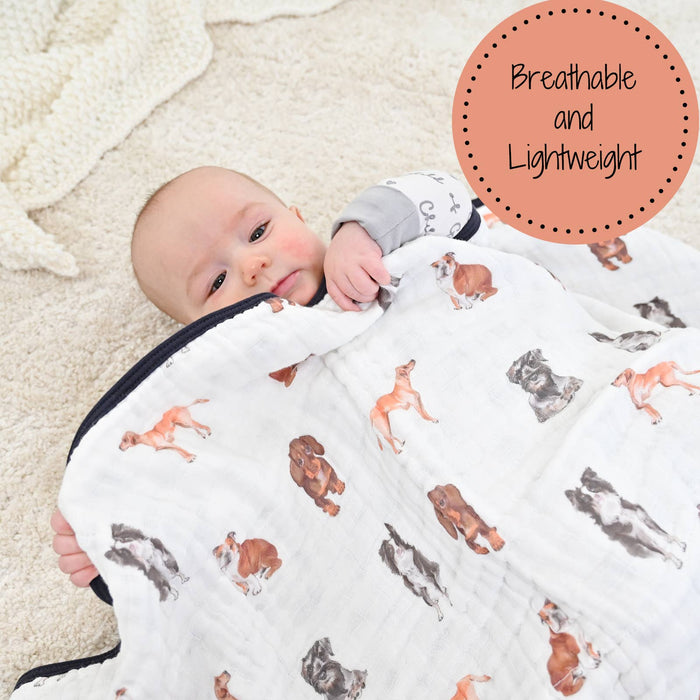 Adorable Dog Baby Toddler Muslin Blanket - Premium Baby Blanket from LollyBanks - Just $29.95! Shop now at Pat's Monograms