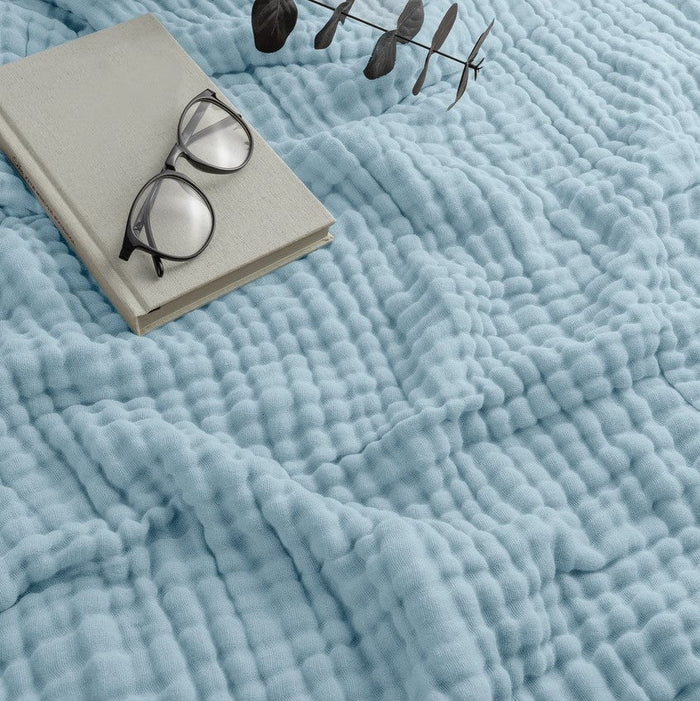 Adult Muslin Cotton Throw - Sky Blue - Premium blanket from Comfy Cubs - Just $34.95! Shop now at Pat's Monograms