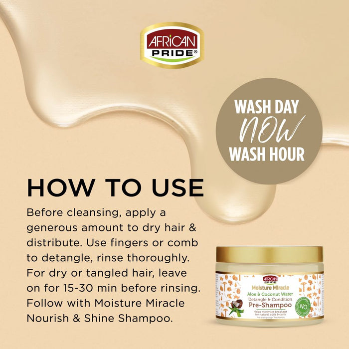 African Pride Moisture Miracle Aloe & Coconut Water Pre-Shampoo 12oz