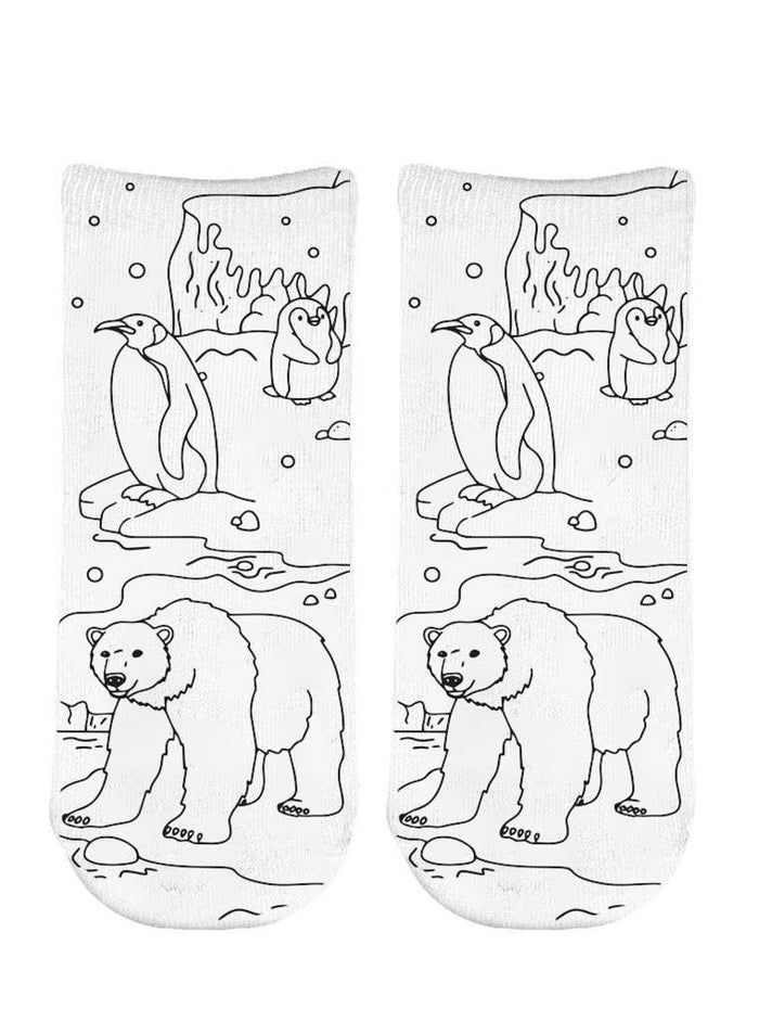 Ankle Socks - DIY Coloring Kit - Arctic Animals - Premium socks from Living Royal - Just $9.95! Shop now at Pat's Monograms