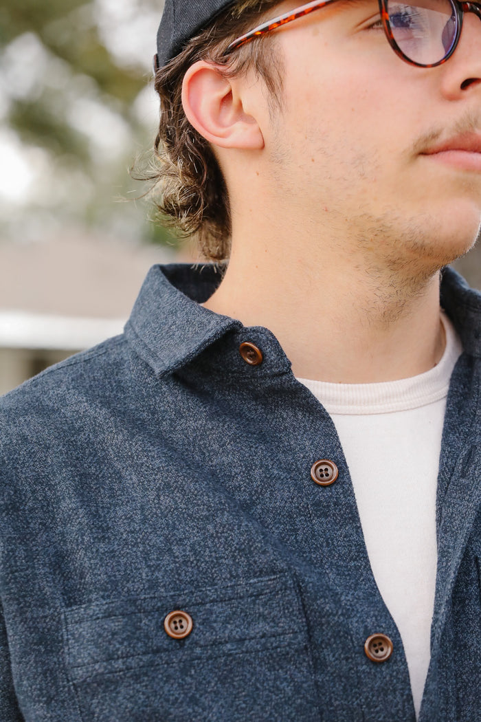 ANM Flannel Work Shirt- Navy