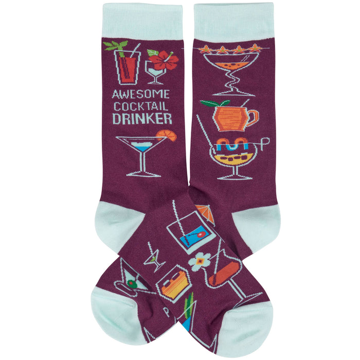Awesome Cocktail Drinker Socks - Premium Socks from Primitives by Kathy - Just $11.50! Shop now at Pat's Monograms