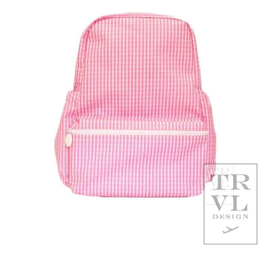 Backpacker - Backpack Gingham Pink - Premium Backpack from TRVL Design - Just $64.95! Shop now at Pat's Monograms