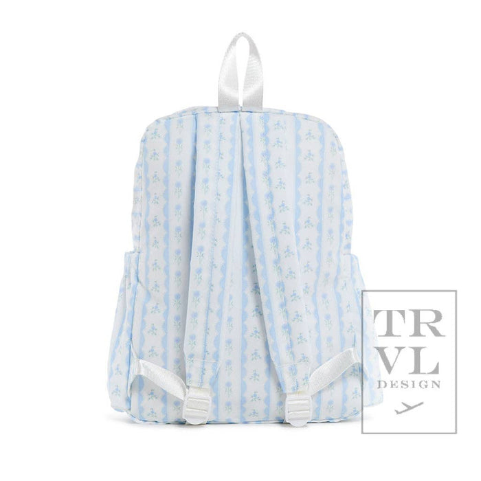 Backpacker - Backpack Ribbon Floral Blue - Premium Backpack from TRVL Design - Just $64.95! Shop now at Pat's Monograms
