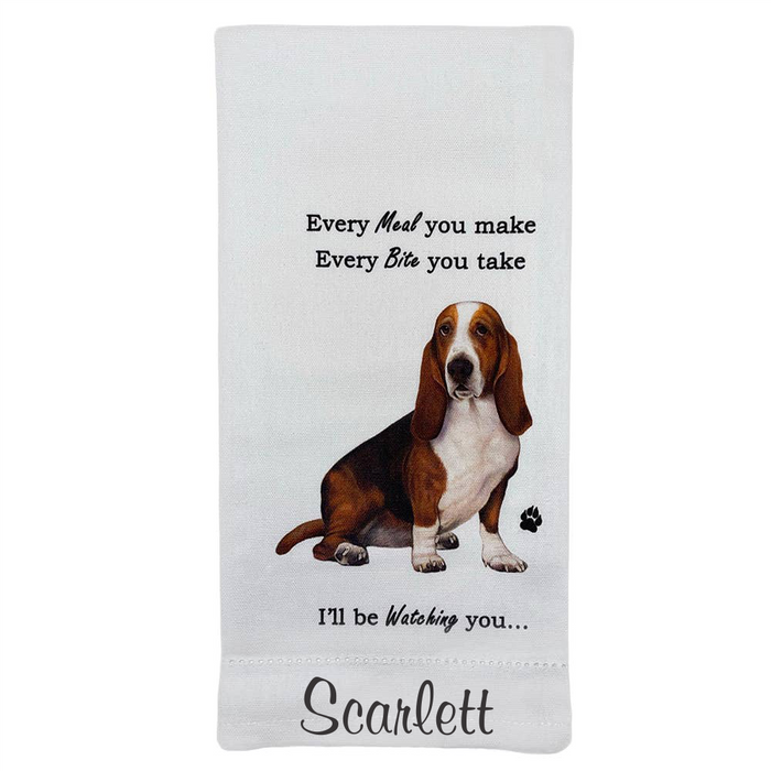 Basset Hound Kitchen Towel - Premium Kitchen Towels from E&S Pets - Just $10.95! Shop now at Pat's Monograms