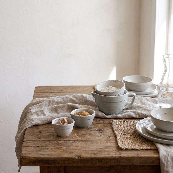 Batter Bowl Measuring Cups, styled at home