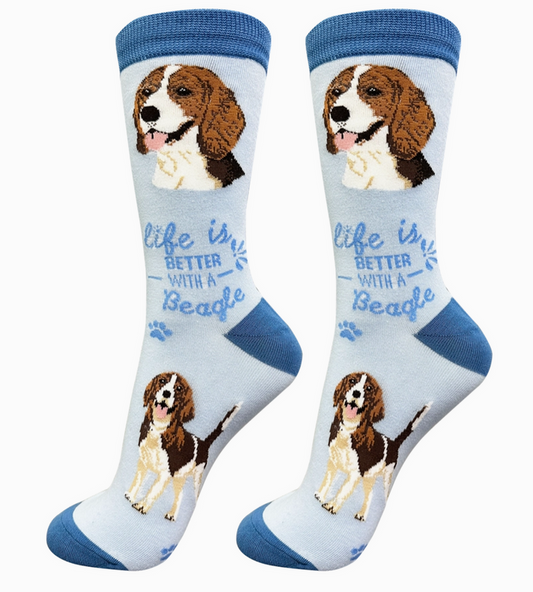 Beagle Dog Socks - Life is Better - Premium Socks from Sock Daddy - Just $10.95! Shop now at Pat's Monograms