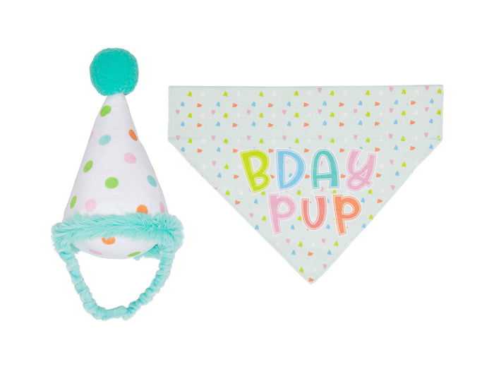 Birthday Pup S/M Bandana Hat Set - Premium Pet Accessories from Pearhead - Just $12.95! Shop now at Pat's Monograms
