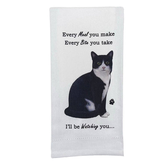 Black and White Cat Kitchen Towel - Premium Home Textiles from E&S Pets - Just $10.95! Shop now at Pat's Monograms