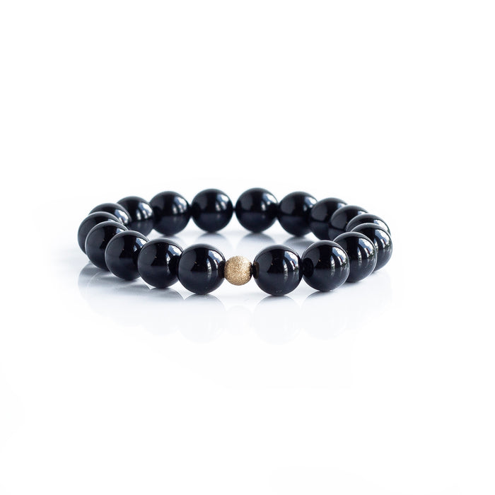 BLACK CORE GEM BEAD BRACELET