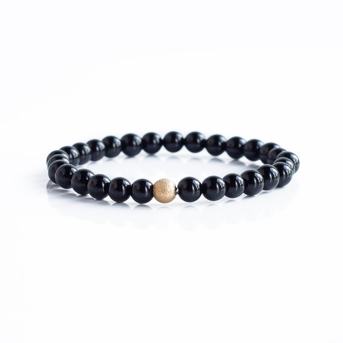 BLACK CORE GEM BEAD BRACELET