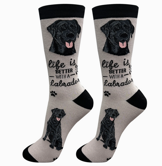 Black Labrador - Life is Better Socks - Premium Socks from Sock Daddy - Just $10.95! Shop now at Pat's Monograms