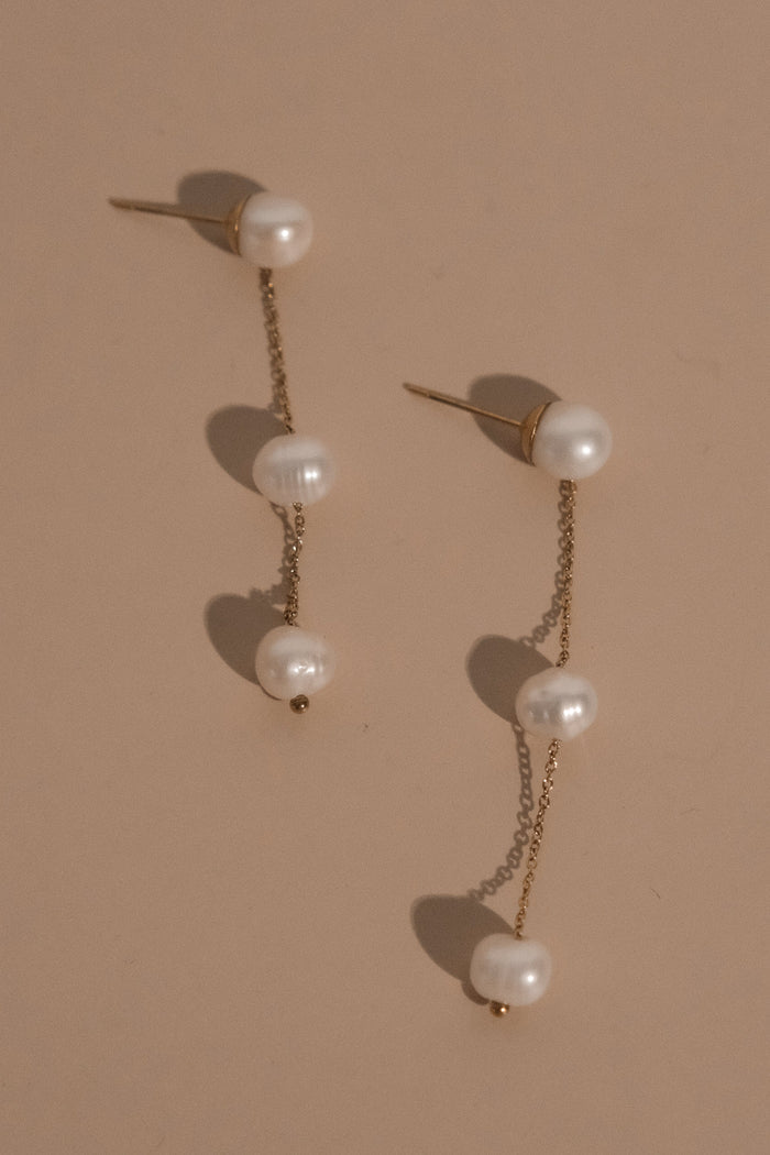 Bodhi Freshwater Pearl Drop Earrings - Pearl