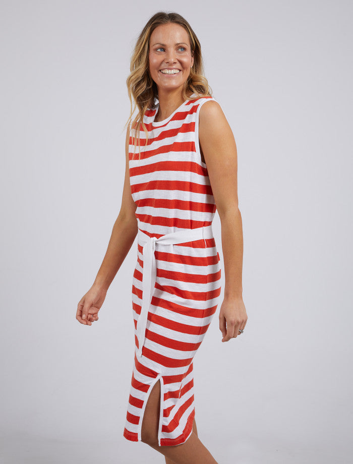 Foxwood Women's Cotton Midi Dress with Detachable Waist Tie