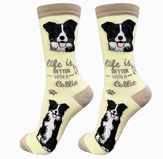 Border Collie - Life is Better Socks - Premium Socks from Sock Daddy - Just $10.95! Shop now at Pat's Monograms