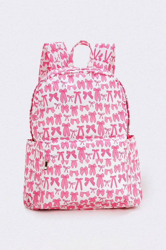 Bow Print Girls Canvas Backpack - Premium Backpack from sassy kids palace - Just $32! Shop now at Pat's Monograms