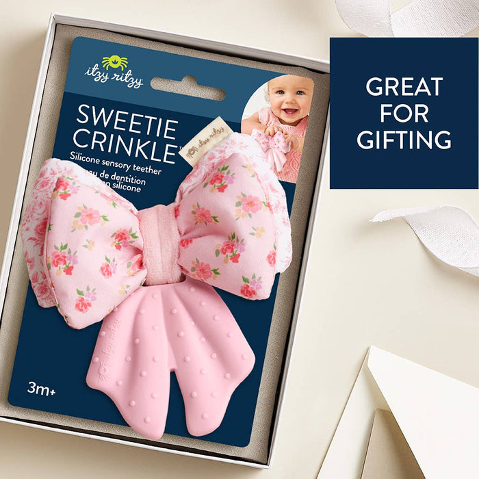 Bow Sweetie Crinkle™ - Premium teethers from Itzy Ritzy - Just $9.95! Shop now at Pat's Monograms