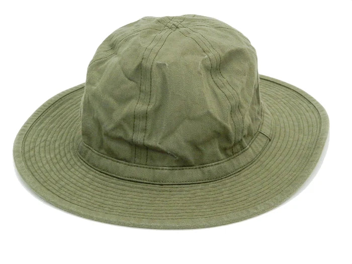 Green bucket hat on a white background