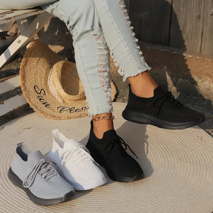 Breathable Knit Sneakers for Women – Lightweight & Casual Comfort