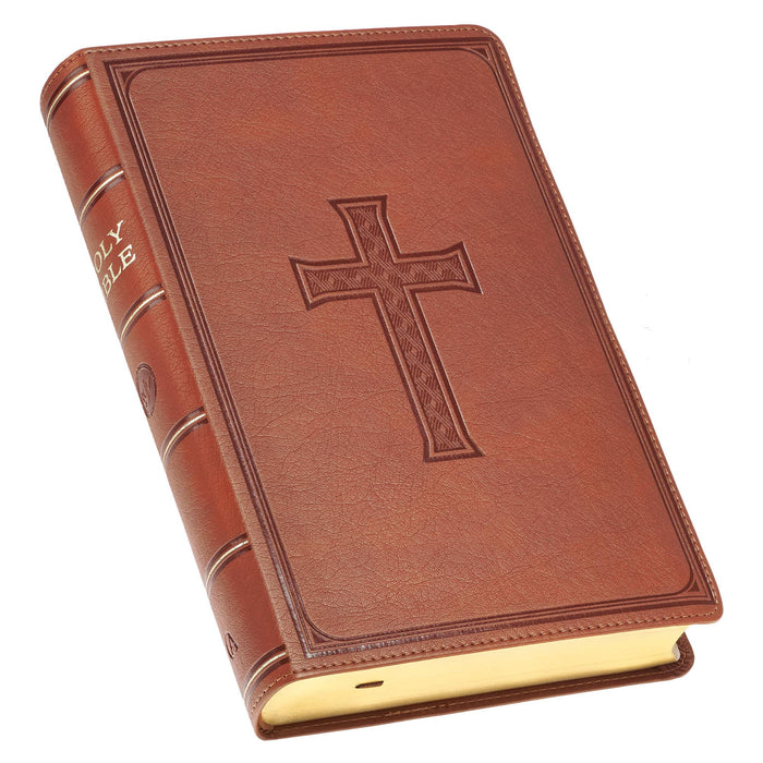 Brown Faux Leather Giant Print King James Bible - Premium Books and Devotionals from Christian Art Gifts - Just $39.99! Shop now at Pat's Monograms