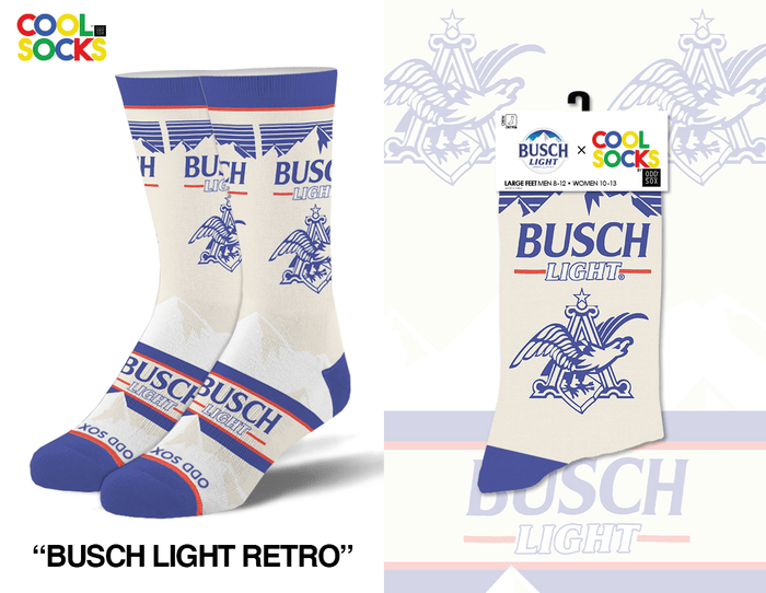 Busch Light Retro - Mens Crew Folded - Premium socks from Cool Socks - Just $12.95! Shop now at Pat's Monograms